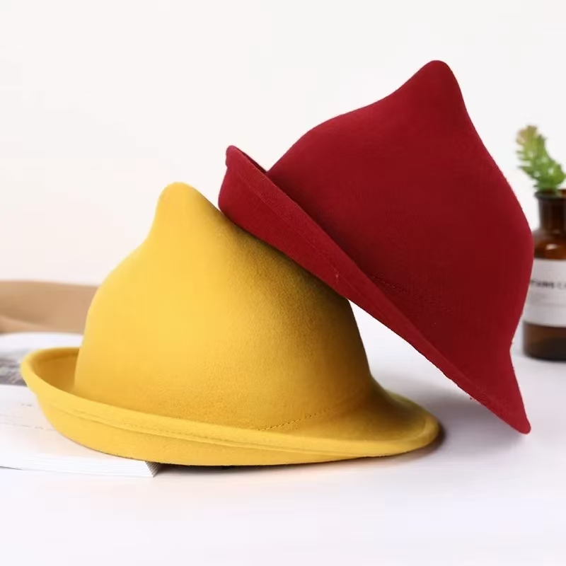 Fedora Hat Wool - 2025 100% wełna nowoczesny kapelusz wiedźmy