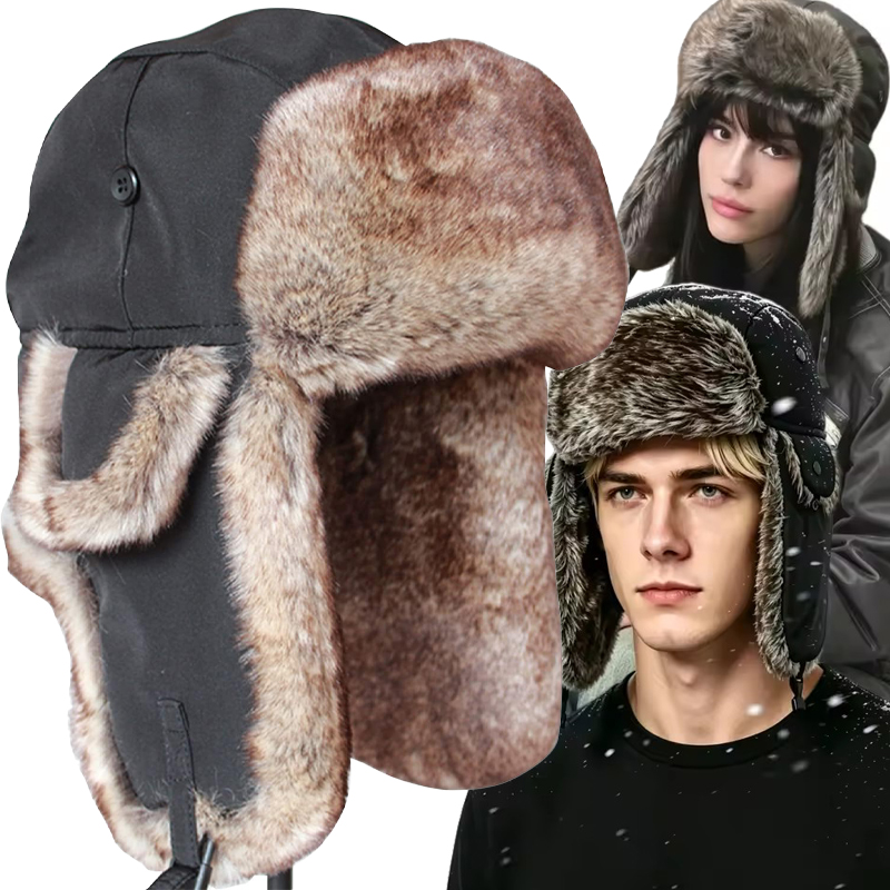 Trapper Hat Ear Flap - Męskie ciepłe zimowe czapki typu traper,