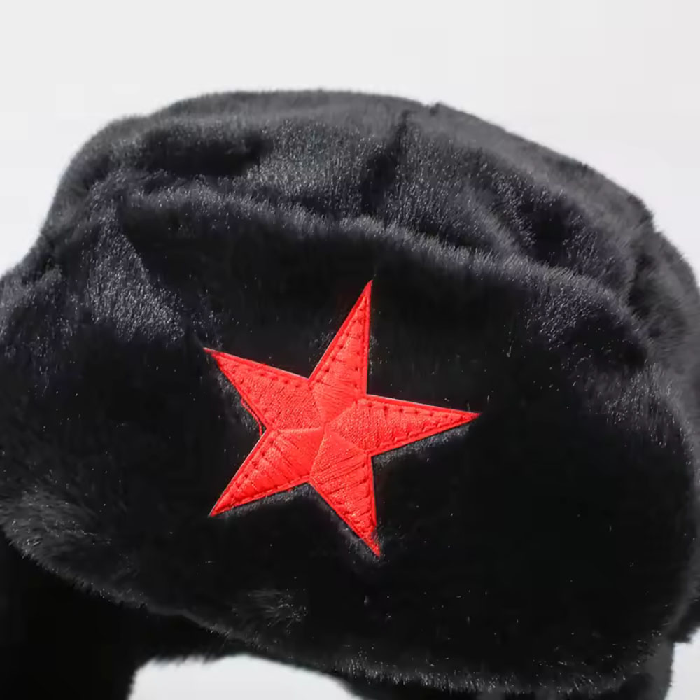 Trapper Hat Ear Flap - Męska czapka zimowa Lei Feng z