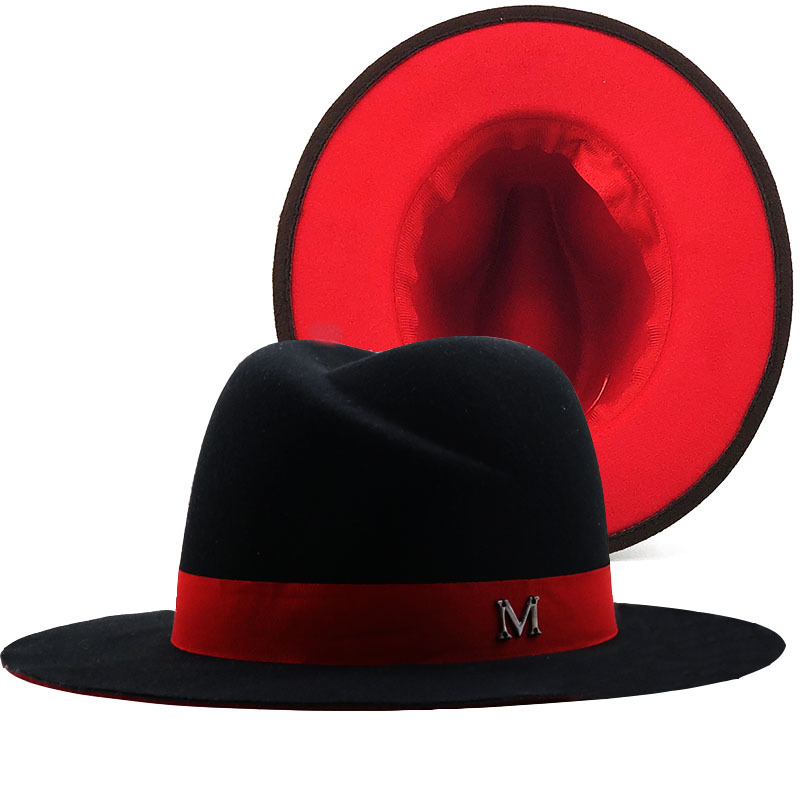 Nowy zewnętrzny czarny wewnętr – Fedora Hat Wool recenzja i cena