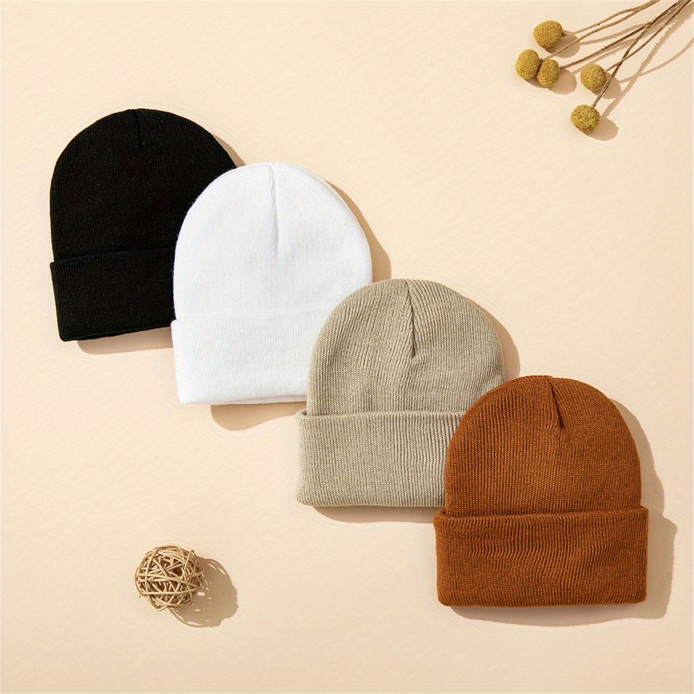 4 szt. Dziecięca czapka dzierg – Beanie Cuffed Knit recenzja i cena